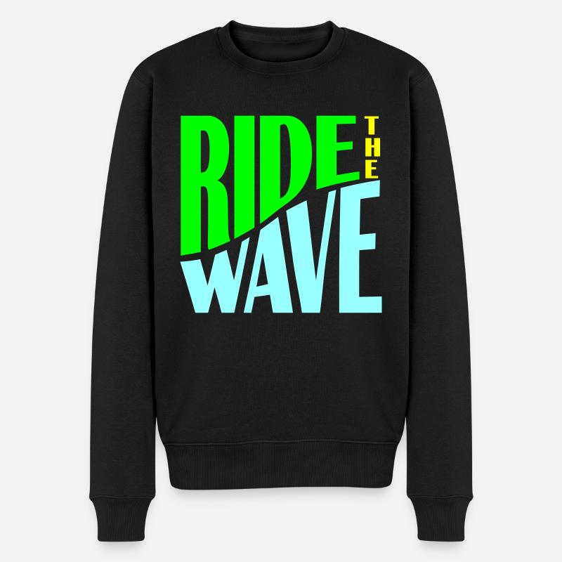 Ride the Wave plotter - Männer Premium Bio Pullover - Schwarz