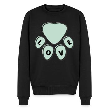 Patte de chien - Pull Premium bio Homme - noir - Devant - Nico (187cm)