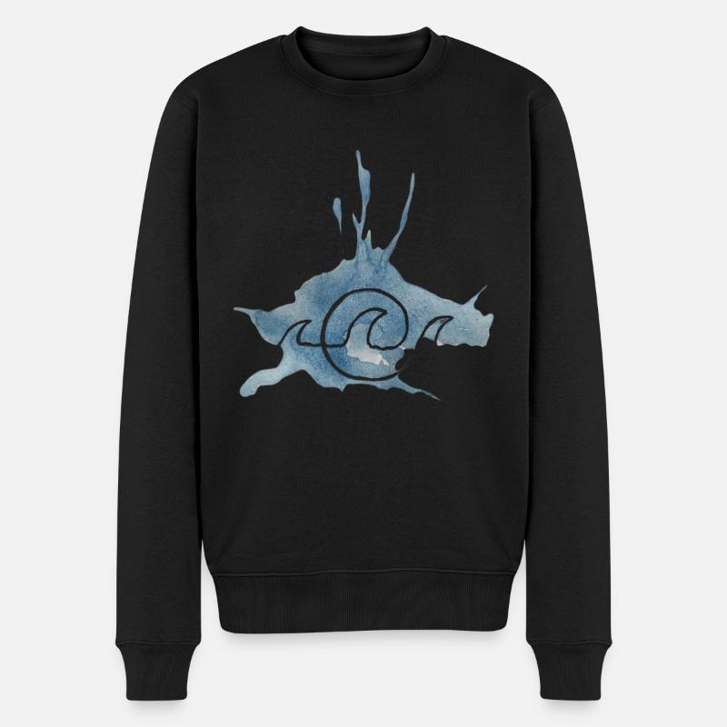 Beach Waves Aquarell - Männer Premium Bio Pullover - Schwarz