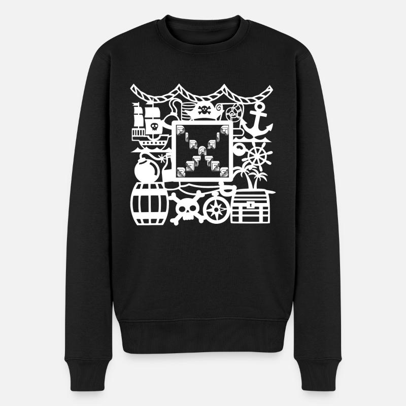 Les pirates restez calme - Pull Premium bio Homme - noir