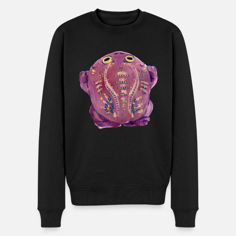 Purple Kröte - Männer Premium Bio Pullover - Schwarz