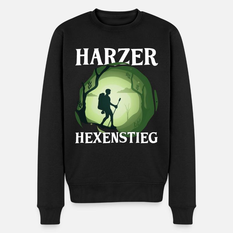 Harz Harzer Hexenstieg wandern Geschenk - Männer Premium Bio Pullover - Schwarz