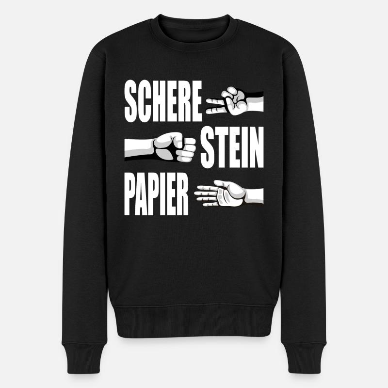 Schere Stein Papier Schnick Schnack Schnuck - Männer Premium Bio Pullover - Schwarz