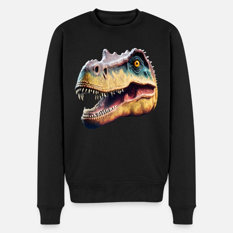 Dino Head - Tête de dinosaure - Pull Premium bio Homme - noir