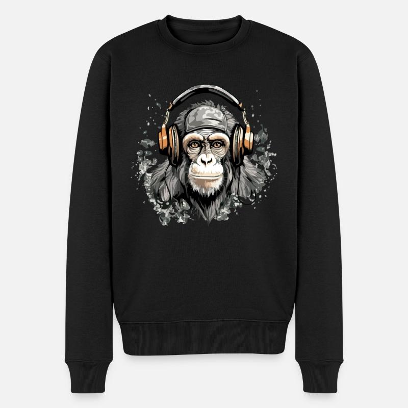 Rito, der audiophile Affe - Männer Premium Bio Pullover - Schwarz