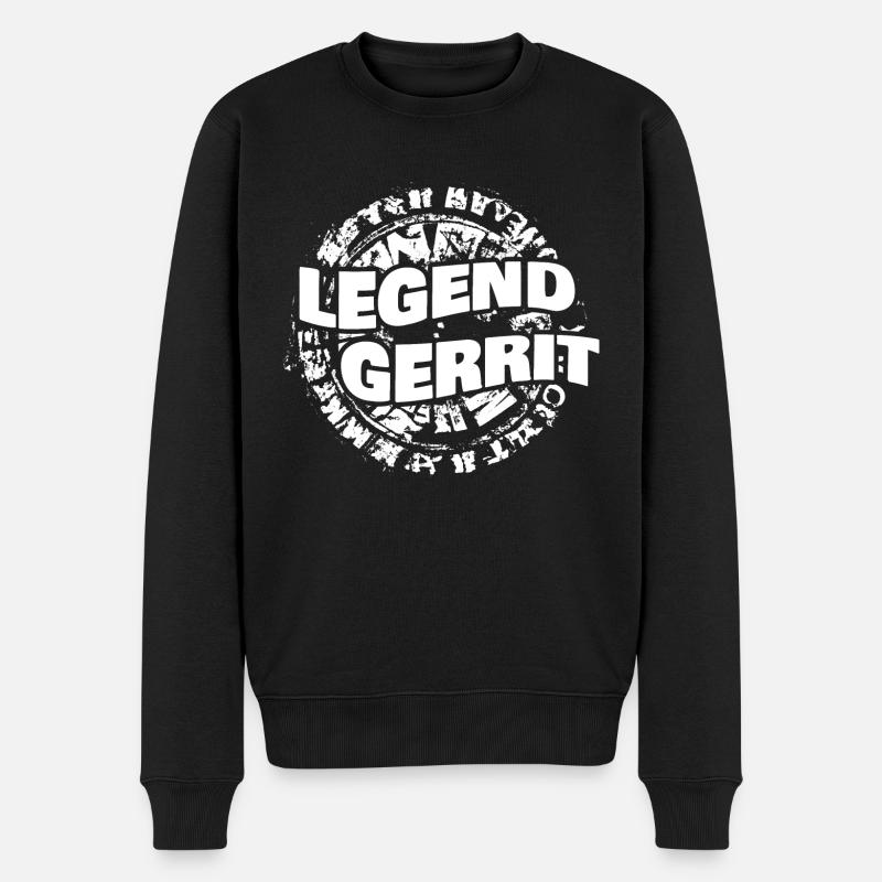 Mann Gerrit - Männer Premium Bio Pullover - Schwarz