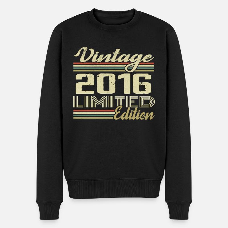 Jubiläum 8 Jahre Jahrgang 2016 Geschenk 2016 - Männer Premium Bio Pullover - Schwarz