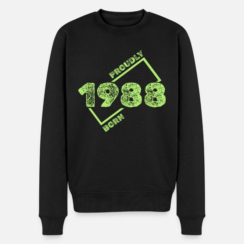 1988 - Männer Premium Bio Pullover - Schwarz