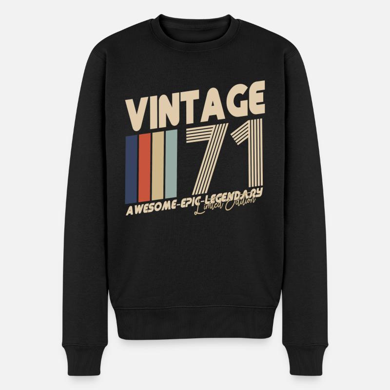 1971 - Männer Premium Bio Pullover - Schwarz