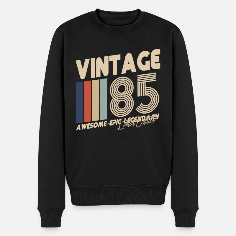 1985 - Männer Premium Bio Pullover - Schwarz