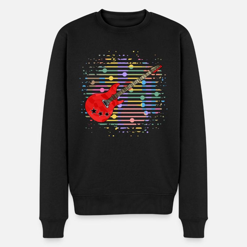 Gitarre - Männer Premium Bio Pullover - Schwarz