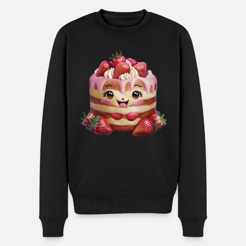 Glücklich Cake - Männer Premium Bio Pullover - Schwarz