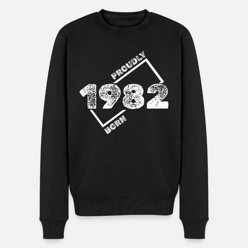 Geboren 1982 - Männer Premium Bio Pullover - Schwarz