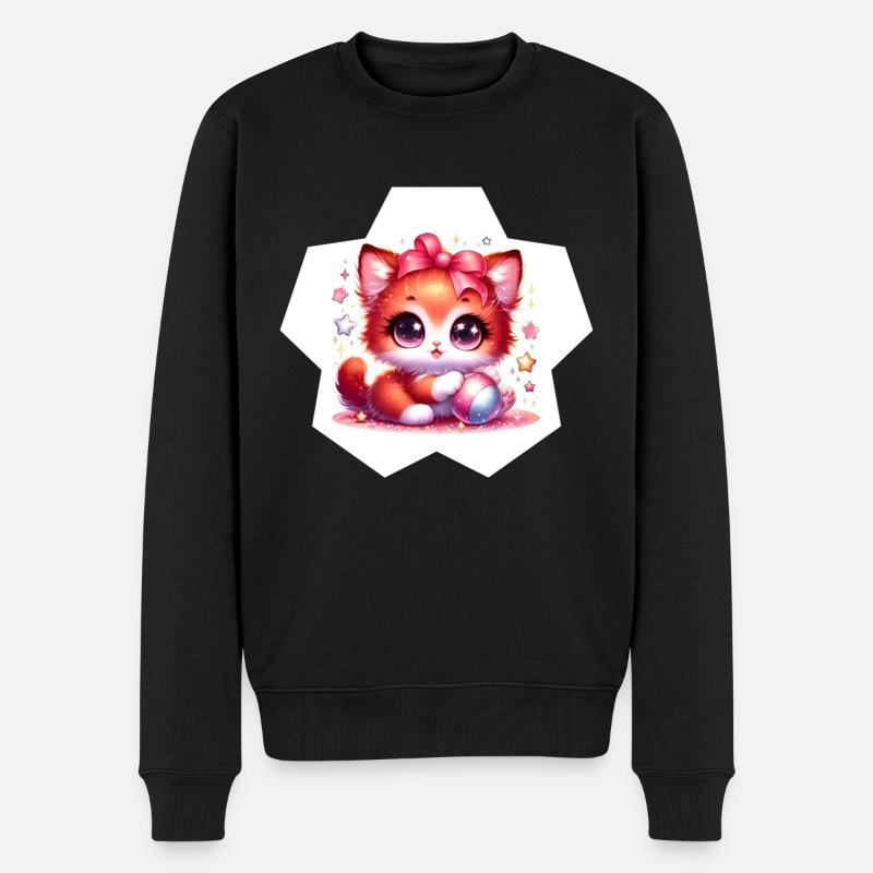 Kawaï Chaton joueur - Pull Premium bio Homme - noir