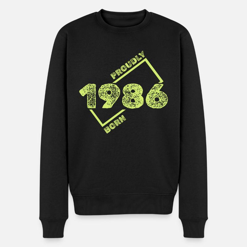 1986 1986 - Männer Premium Bio Pullover - Schwarz