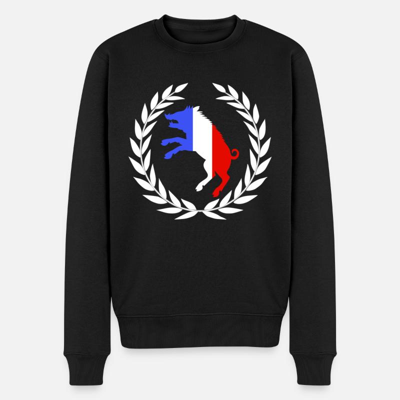 Sanglier laurier blanc - Pull Premium bio Homme - noir