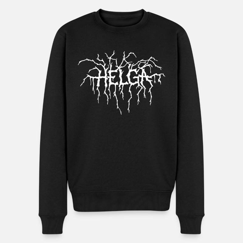 Black Metal Helga - Männer Premium Bio Pullover - Schwarz