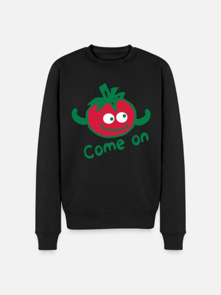 come on txt & red tomato - Men's Premium Organic Jumper - black