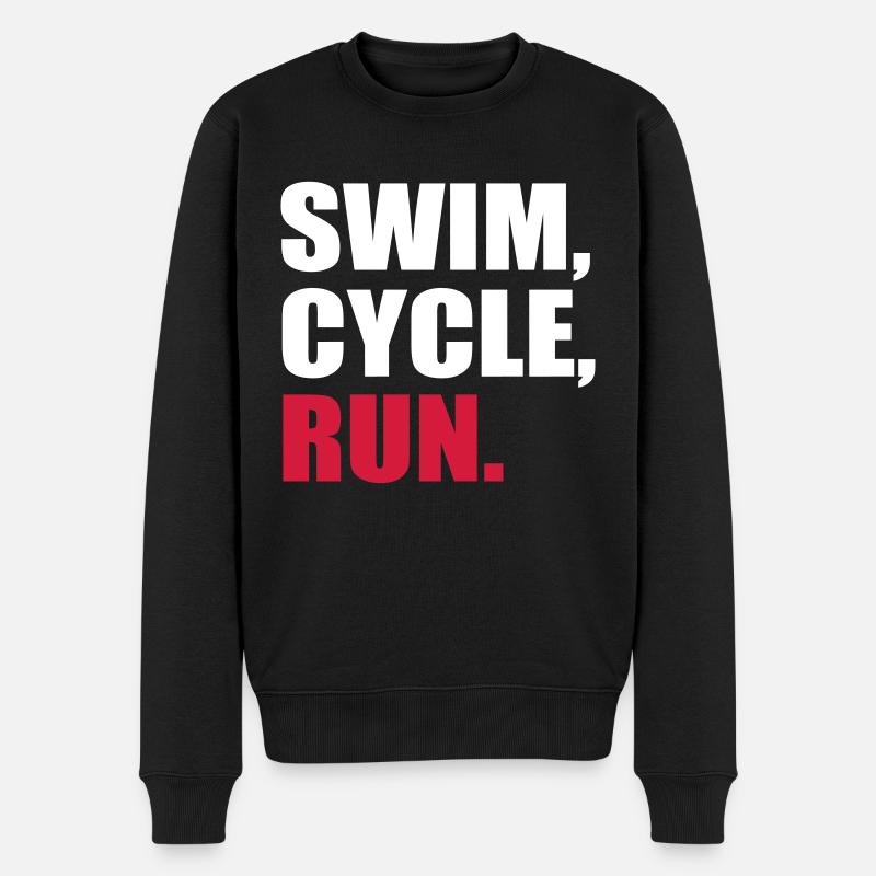 Triathlon - Männer Premium Bio Pullover - Schwarz