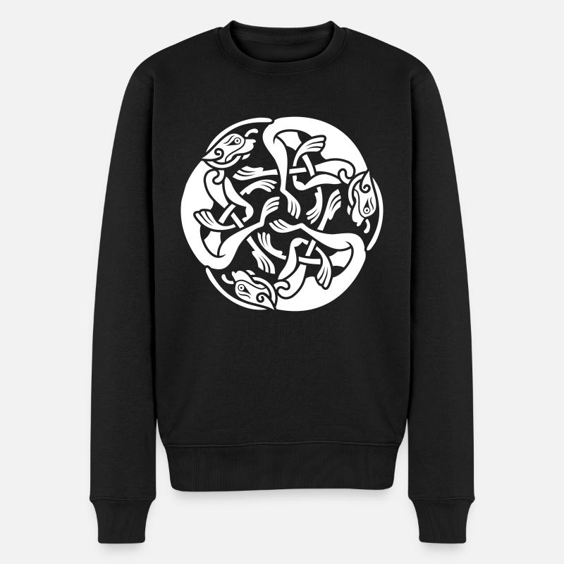 Irlande Ornement celtique Wolfhound Triskele - Pull Premium bio Homme - noir