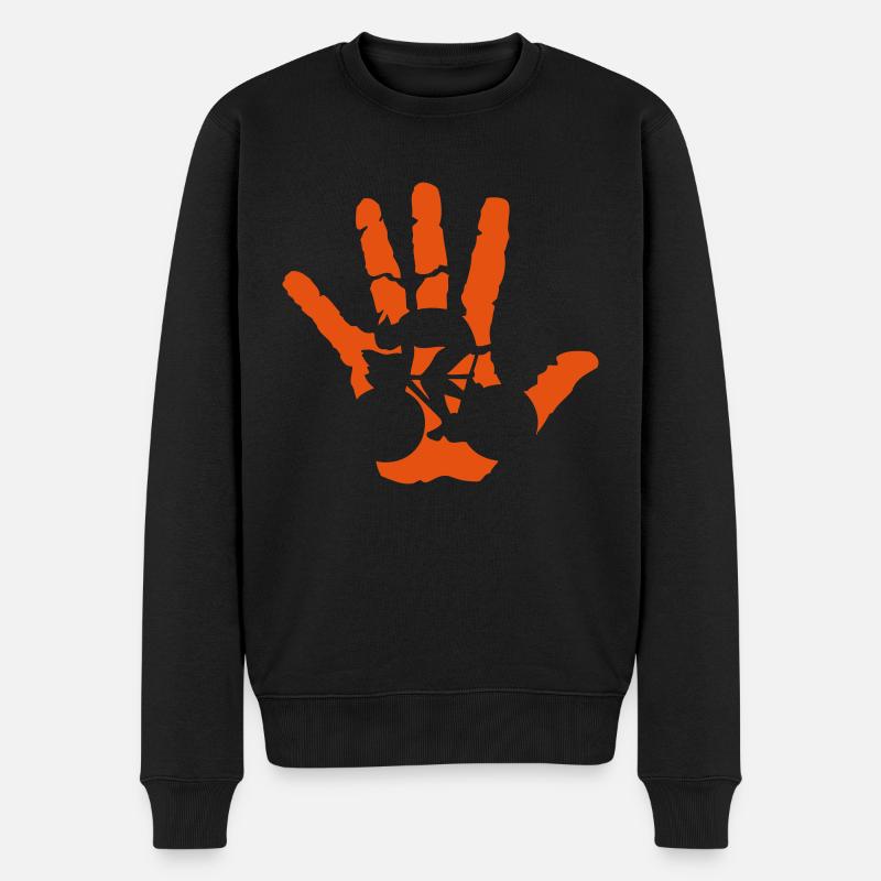 hand Radsport Velo - Männer Premium Bio Pullover - Schwarz