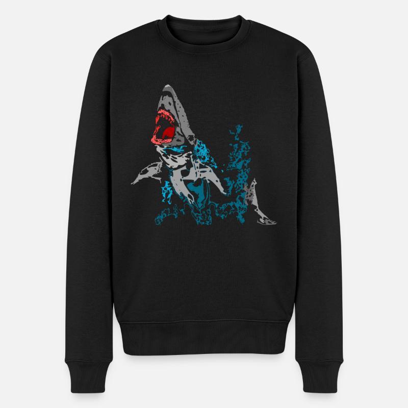 requin - Pull Premium bio Homme - noir