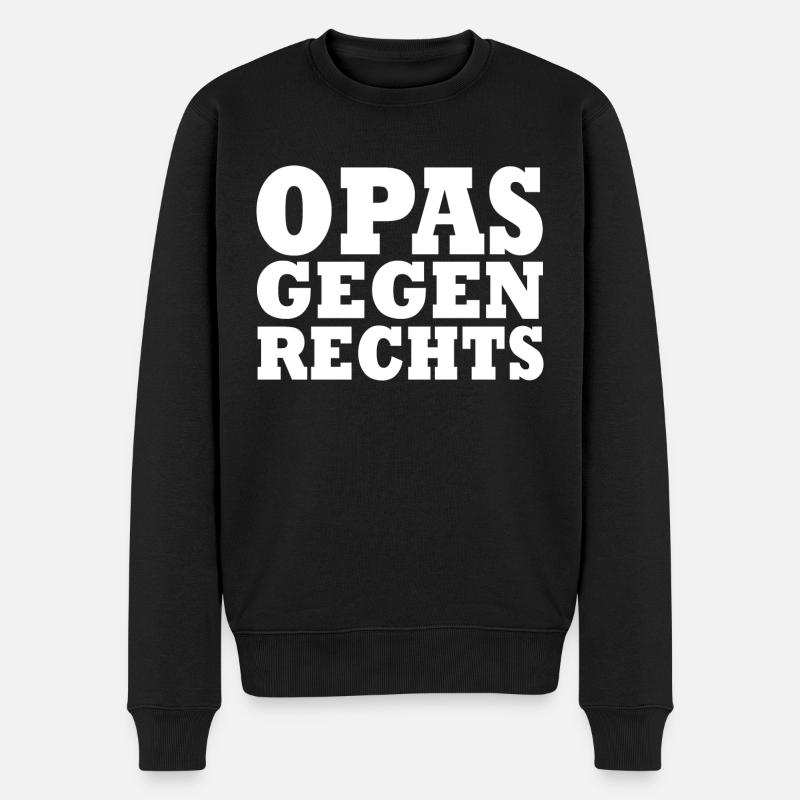 Opas gegen rechts - Männer Premium Bio Pullover - Schwarz