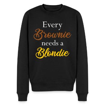 Every Brownie needs a Blondie Haarfarbe Geschenk - Männer Premium Bio Pullover - Schwarz - Vorne - Nico (187cm)