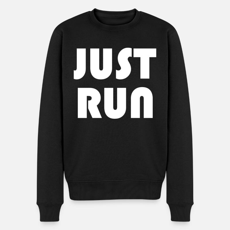 EINFACH LAUFEN - Männer Premium Bio Pullover - Schwarz