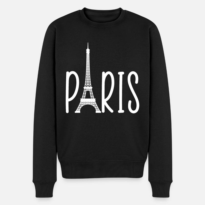 Paris Eiffel Tower - Männer Premium Bio Pullover - Schwarz