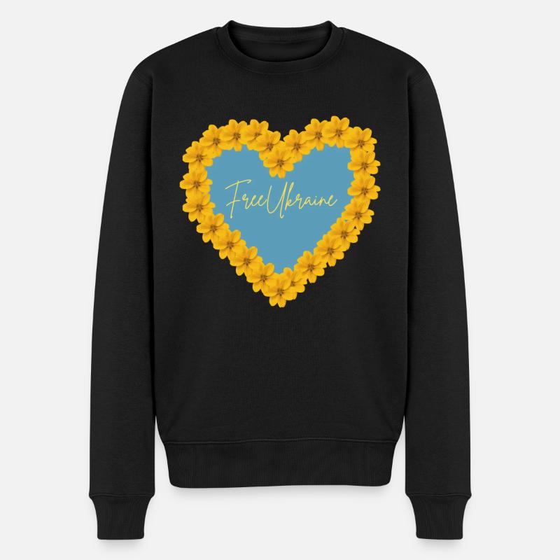 Free Ukraine - Männer Premium Bio Pullover - Schwarz