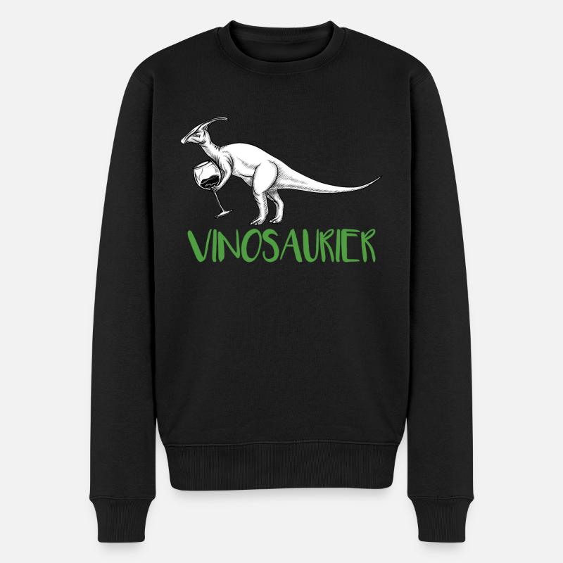 Vinosaurier - Männer Premium Bio Pullover - Schwarz