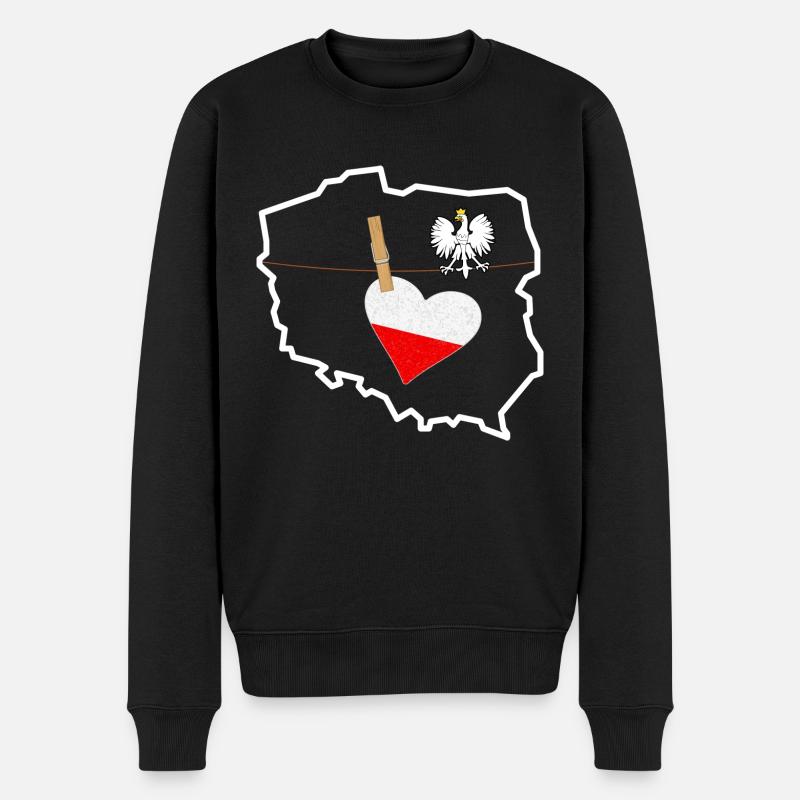 Ma maison - Pologne - Pull Premium bio Homme - noir