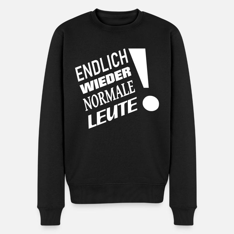 Endlich wieder normale Leute - Männer Premium Bio Pullover - Schwarz