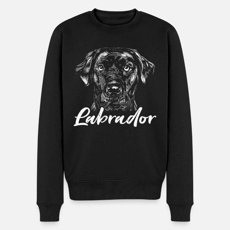 Labrador - Männer Premium Bio Pullover - Schwarz