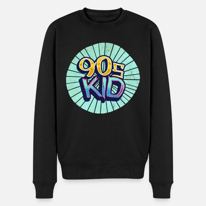 90s kid Neunziger - Männer Premium Bio Pullover - Schwarz
