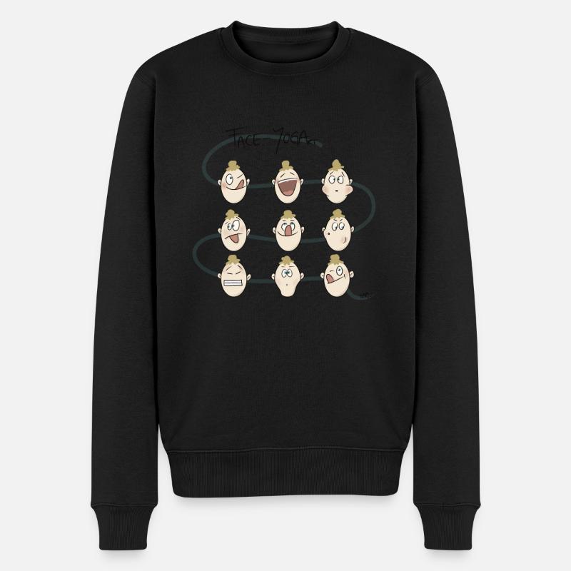 Face Yoga - Yoga Design - Männer Premium Bio Pullover - Schwarz