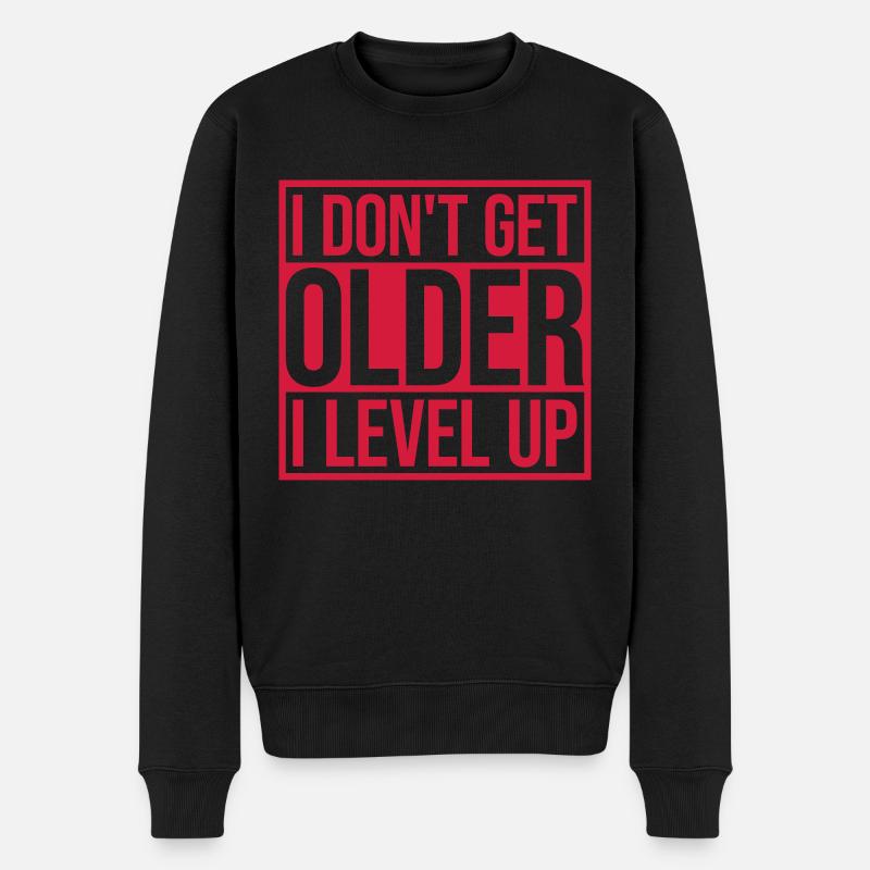 get older level up - Männer Premium Bio Pullover - Schwarz