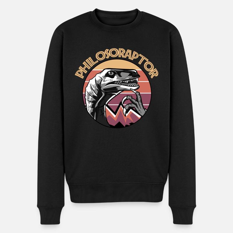 Philosoraptor - Männer Premium Bio Pullover - Schwarz