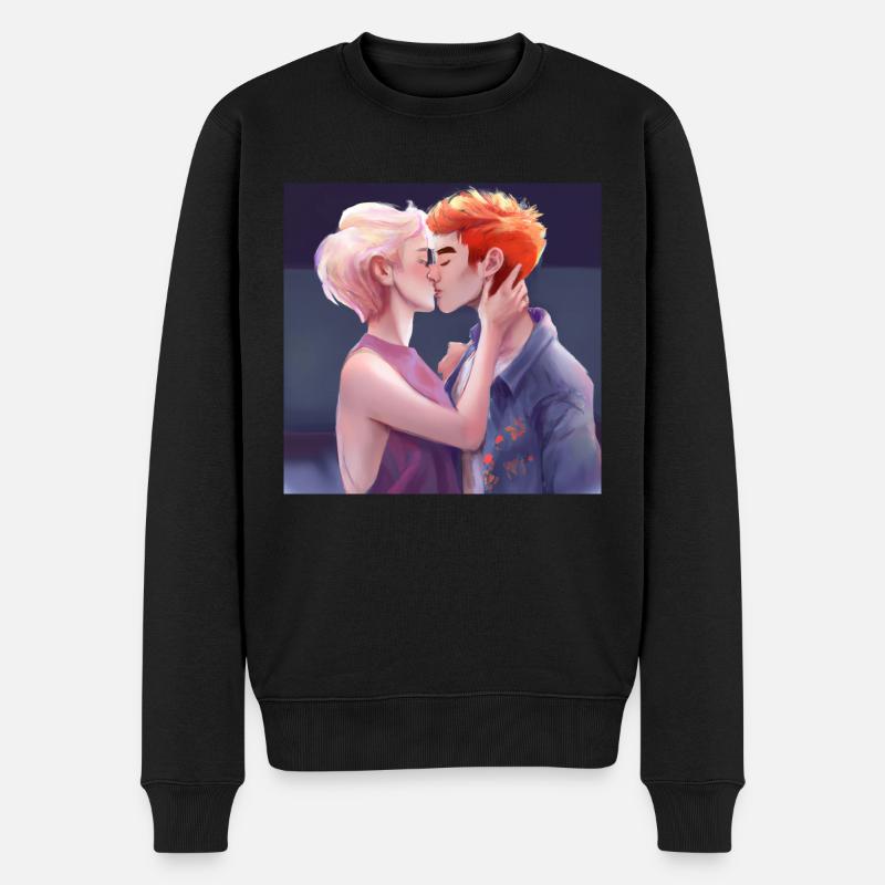LGBT Queer Kuss 🌈🌈 - Männer Premium Bio Pullover - Schwarz