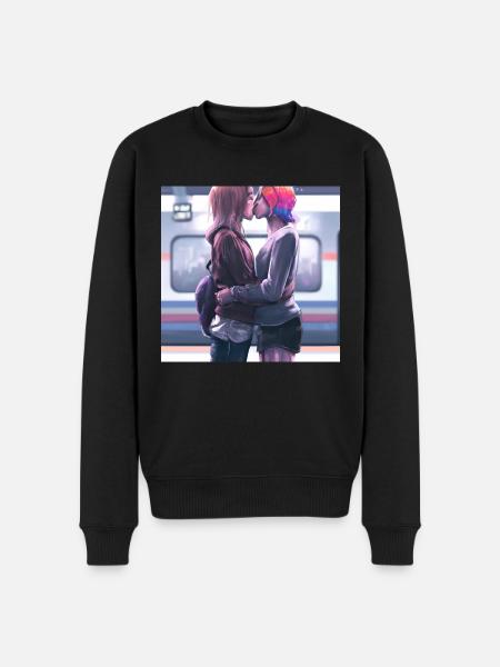 LGBT Queer Kuss 🌈🌈 - Männer Premium Bio Pullover - Schwarz