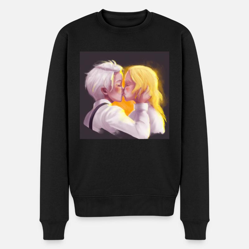 LGBT Queer Kuss 🌈🌈 - Männer Premium Bio Pullover - Schwarz