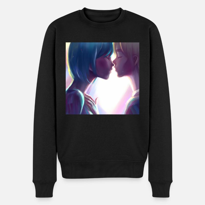 LGBT Queer Kuss 🌈🌈 - Männer Premium Bio Pullover - Schwarz