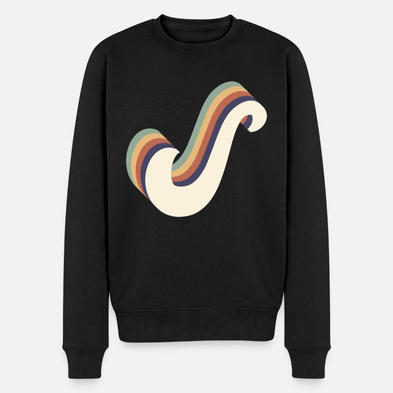 Buchstaben S - Männer Premium Bio Pullover - Schwarz