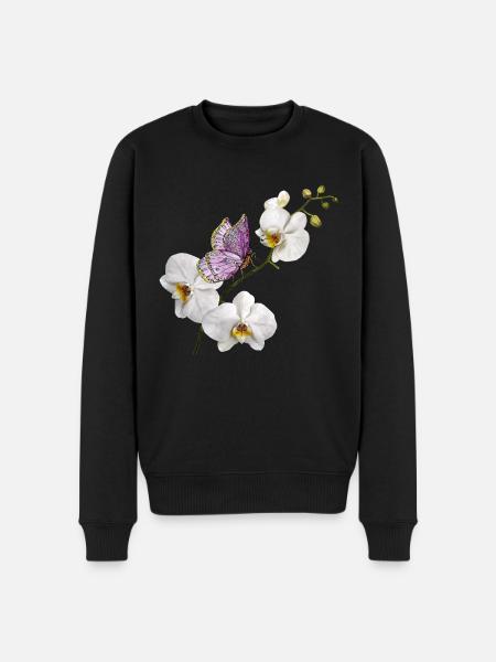Bunter Schmetterling - Männer Premium Bio Pullover - Schwarz