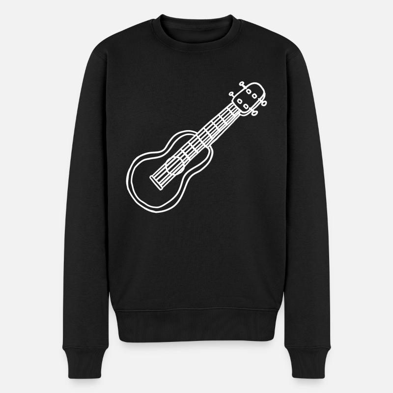 Ukulele Hawaii Skizze - Männer Premium Bio Pullover - Schwarz