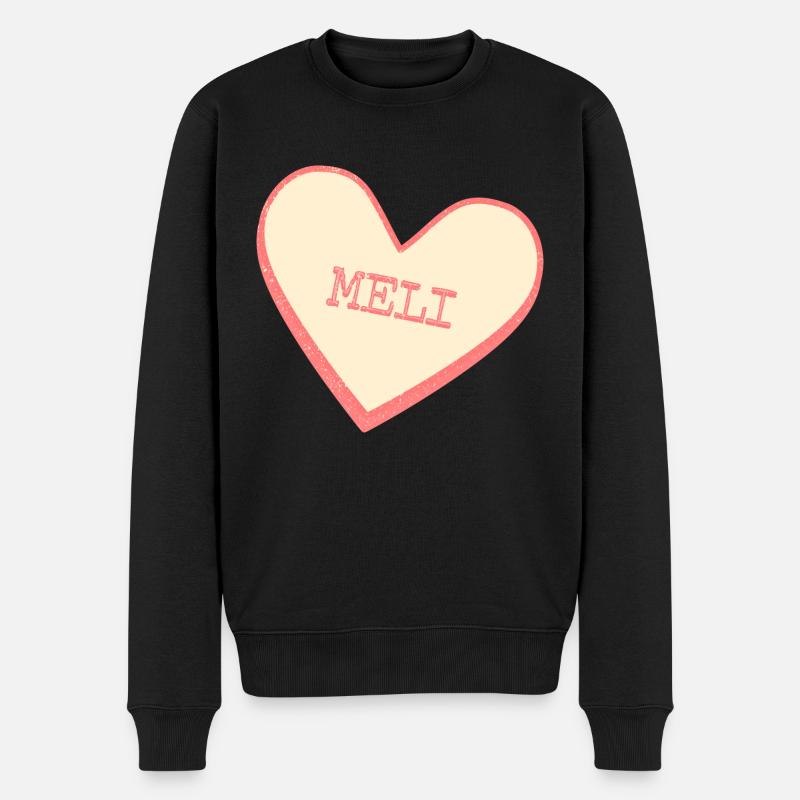 Meli - Männer Premium Bio Pullover - Schwarz