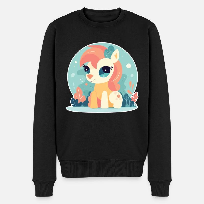 Pony - Männer Premium Bio Pullover - Schwarz