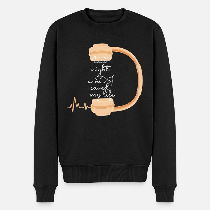 Dancing Dance Music - Männer Premium Bio Pullover - Schwarz