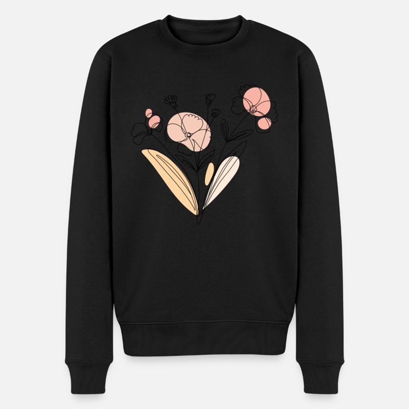 Fleurs sauvages Bouquet Nature Fleurs - Pull Premium bio Homme - noir
